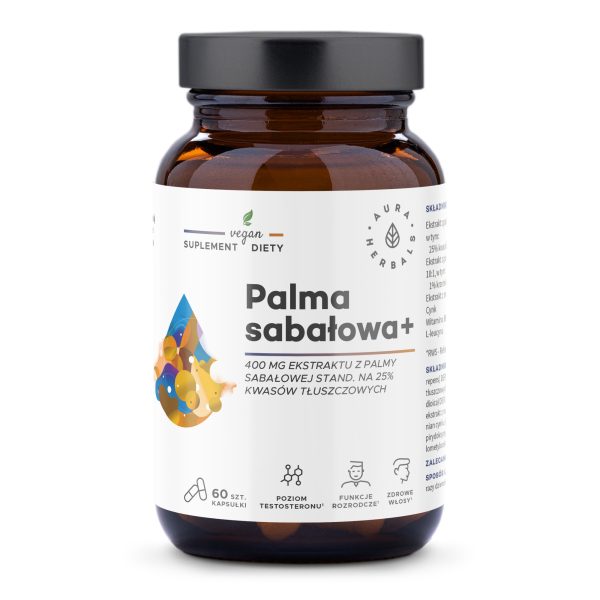 Palma sabałowa 400 mg, kapsułki 60 szt Palma sabałowa Serenoa repens 400 mg – wegańskie kapsułki 60 szt Aura Herbals
