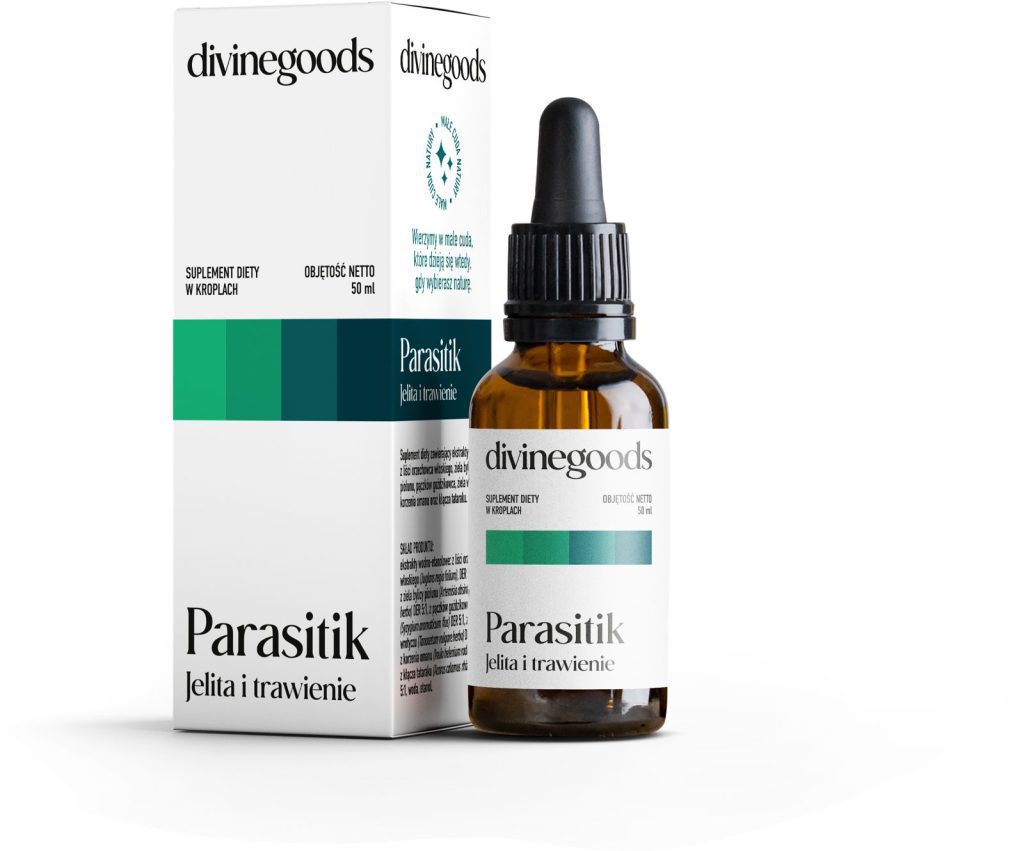Bestsellery Parasitik Jelita i Trawienie - pudełko i butelka 50 ml nalewki ziołowej marki divinegoods