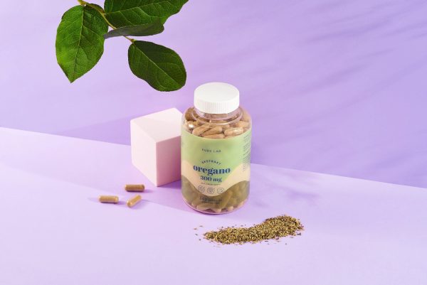 Pure Lab oregano kapsułki – widok opakowania, 240 sztuk wegańskich