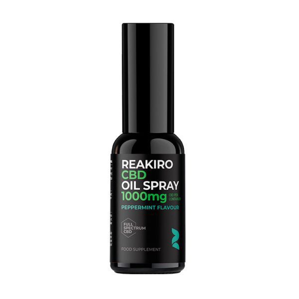Cannabidiol-Spray 1000 mg Pfefferminz-Vollspektrum 30 ml – Reakiro-Flasche