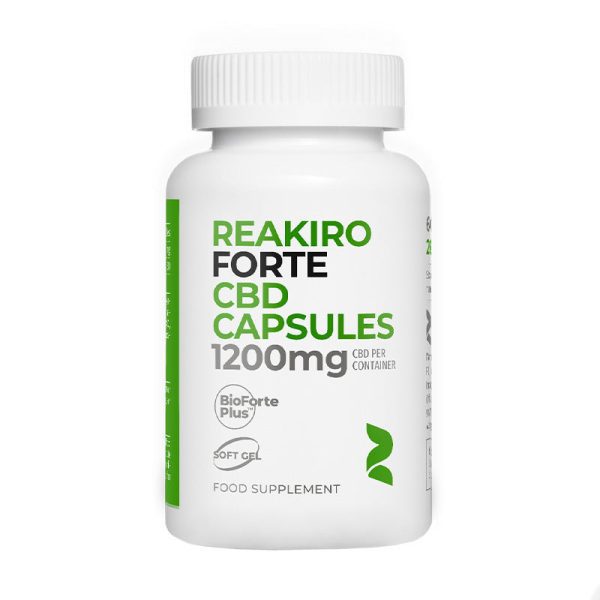 Kapsułki kannabidiol FORTE Soft Gel 1200mg 60 szt Kapsułki kannabidiol Forte 1200 mg soft gel Reakiro – 60 sztuk z 20 mg kannabidiolu w jednej kapsułce