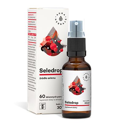Seledrop, selen 110 µg, selenian IV sodu, aerozol 30 ml Seledrop selen 110 µg aerozol 30 ml Aura Herbals: wegański spray w buteleczce