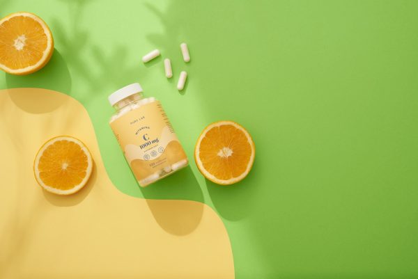 Pure Lab Witamina C 1000 mg, kapsułki 130 szt Kapsułki Witamina C 1000 mg Pure Lab – ujęcie etykiety z dawkowaniem