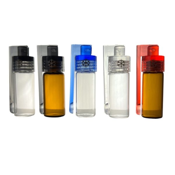 Snow Bottle Big - Szklana buteleczka do tabaki z plastikową łyżeczką - Tabaka