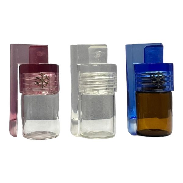 Snow Bottle Mini - Szklana buteleczka do tabaki z plastikową łyżeczką - Tabaka
