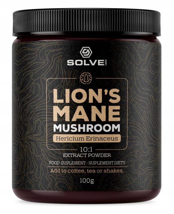 Lion's Mane (Soplówka jeżowata) 10:1 Mushroom Powder 100g SOLVE LABS - Adaptogeny Lion's Mane (Soplówka jeżowata) 10:1 Mushroom Powder 100g SOLVE LABS - Adaptogeny