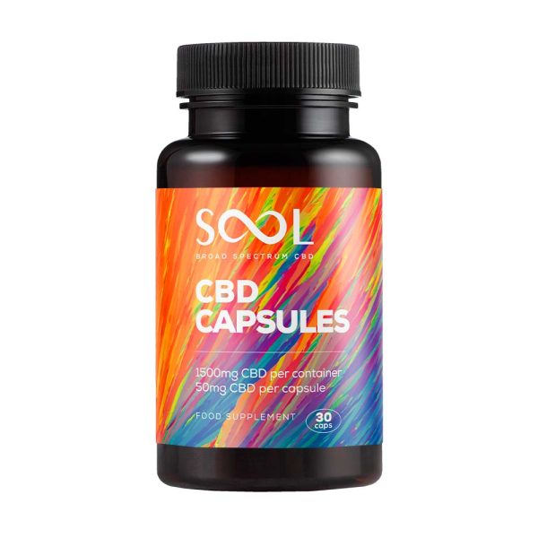Kapsułki kannabidiol 1500mg 30szt - Broad Spectrum Kapsułki kannabidiol broad spectrum 1500 mg SOOL/Reakiro, 30 sztuk z 50 mg kannabidiolu na kapsułkę