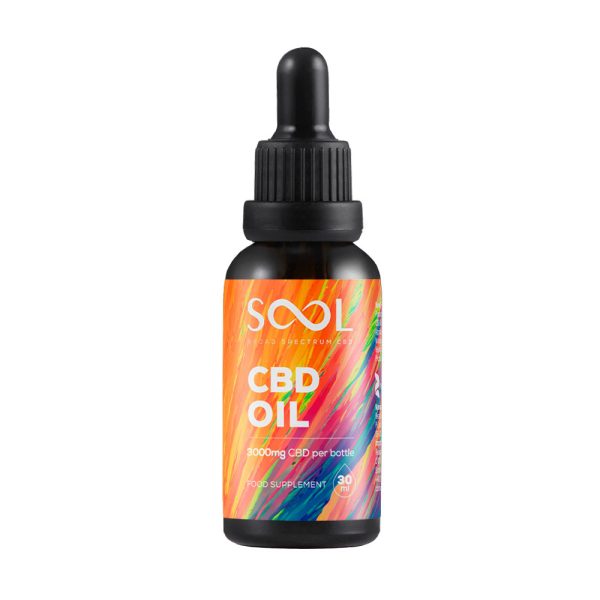 Olej kannabidiol 3000mg Broad Spectrum - 10% pełne spektrum 30ml Olej pełne spektrum 10% SOOL Broad Spectrum 3000 mg 30 ml: buteleczka oleju konopnego, certyfikat The Vegan Society