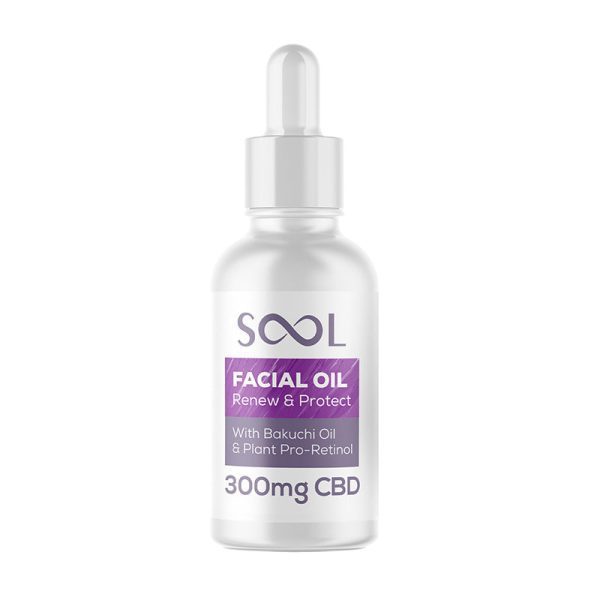 SOOL Facial Oil Renew Protect z 300 mg kannabidiolu — olejek do twarzy w buteleczce 30 ml
