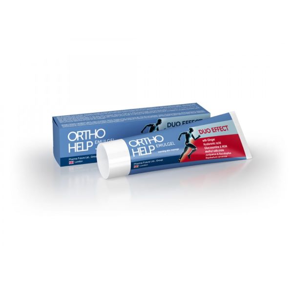 Żel Ortho help Duo effect 175ml OrthoHelp Duo Effect żel emulgel 175 ml — opakowanie z imbirem, skrzypem polnym i olejkami eterycznymi