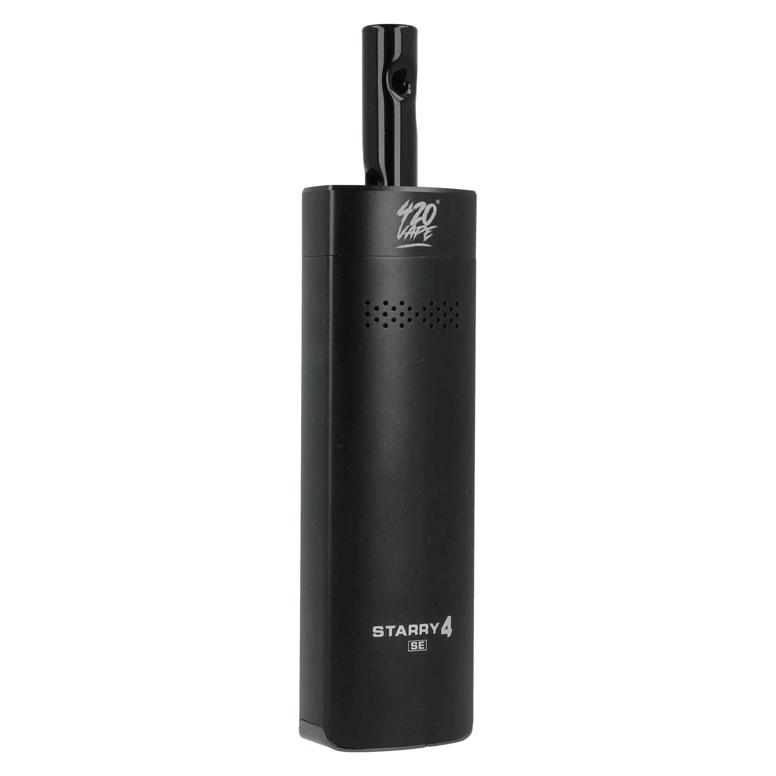 Waporyzator Starry 4 SE 420VAPE ze szklanym ustnikiem: korpus z wyświetlaczem i suwakiem przepływu powietrza