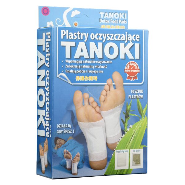 Plastry oczyszczające TANOKI Aura Herbals, 10 sztuk z grzybem agaricus, turmalinem, octem dębowym