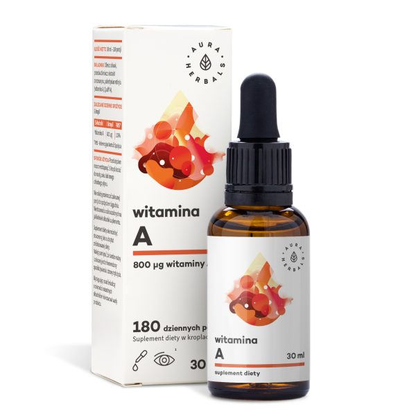 Witamina A krople 30 ml Aura Herbals – wegańska formuła na oliwie z oliwek