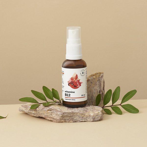 Sprayflasche mit Vitamin B12 30 ml – Etikettaufnahme