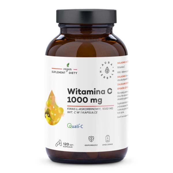 Vitamin C 1000 mg, capsules 120 pcs Vitamin C 1000 mg Quali-C Aura Herbals – 120 vegan capsules made from cellulose