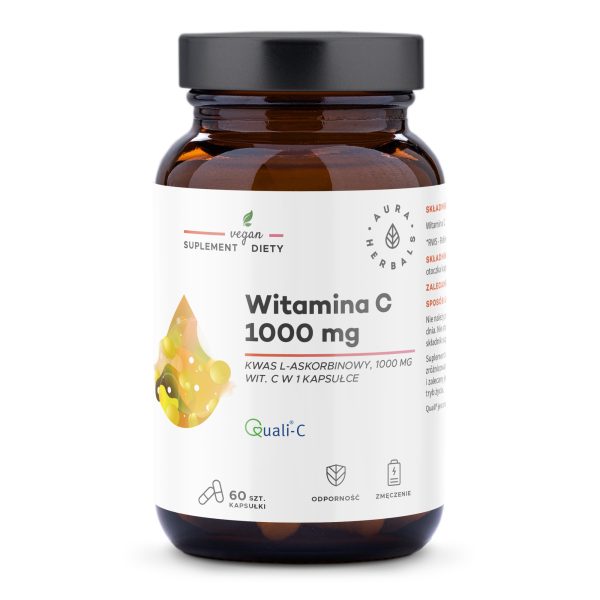 Vitamin C 1000 mg Quali-C Aura Herbals – 60 vegan capsules made from cellulose