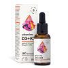 Witamina D3 + K2 krople 30 ml Aura Herbals – buteleczka z pipetą, 2000 IU na kroplę