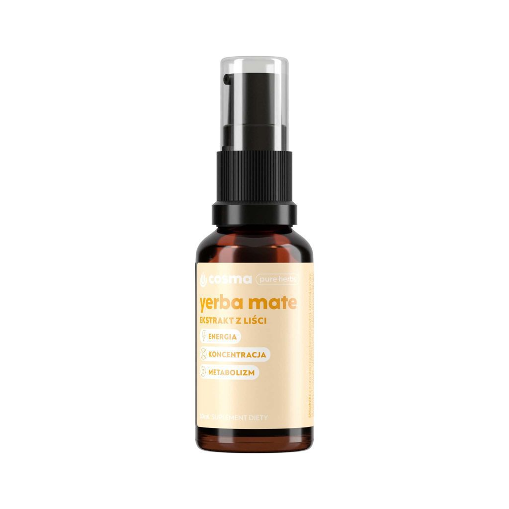 Cosma Pure Herbs Yerba Mate 30 ml - butelka ekstraktu z liści yerba mate w oleju konopnym