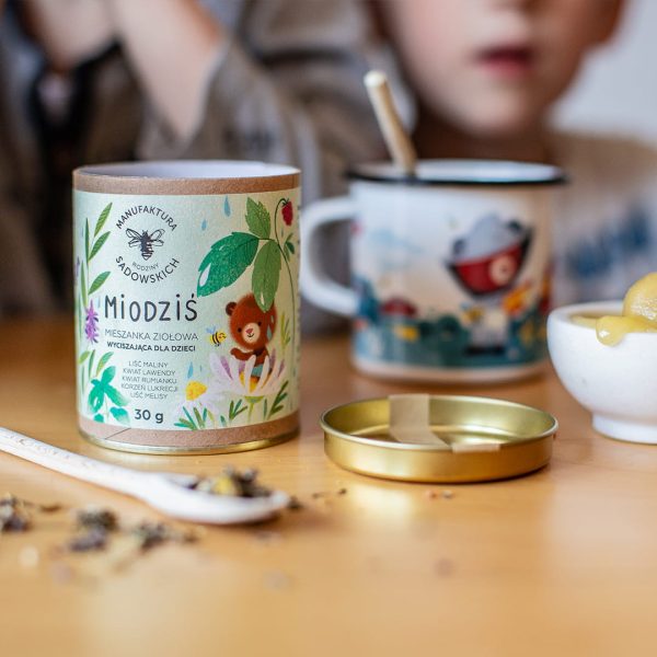 Herbatka wyciszająca dla dzieci Miodziś Herbatka Miodziś — naturalna kompozycja ziół z miodem dla dzieci