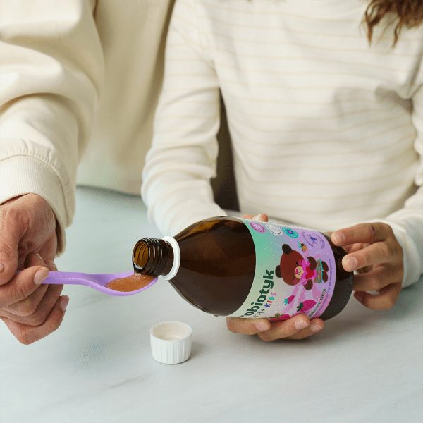 Probiotyk Flora+ KIDS: produkt konopny ubucha.pl Probiotyk dla dzieci Flora+ KIDS: ujęcie zawartości opakowania (4)