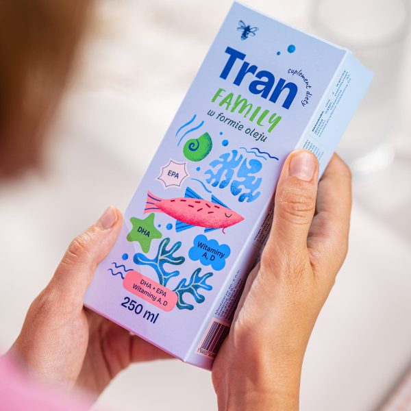 Tran Family: produkt konopny ubucha.pl Tran rybi Pasieki Rodziny Sadowskich: formuła rodzinna w opakowaniu (8)