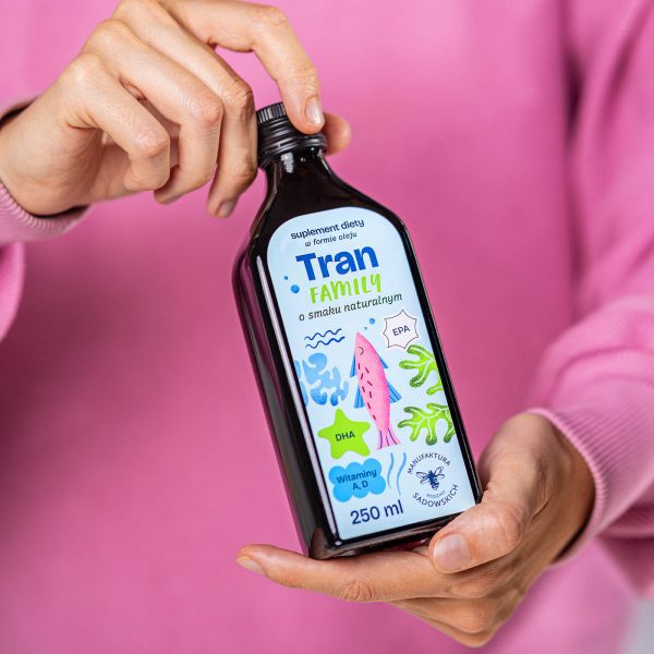 Tran Family: produkt konopny ubucha.pl Tran rybi Pasieki Rodziny Sadowskich: formuła rodzinna w opakowaniu (11)