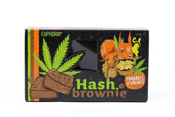 Euforia Hash Brownie Konopne & Orzechowe z mąką Cannabis Sativa L. - Żywność