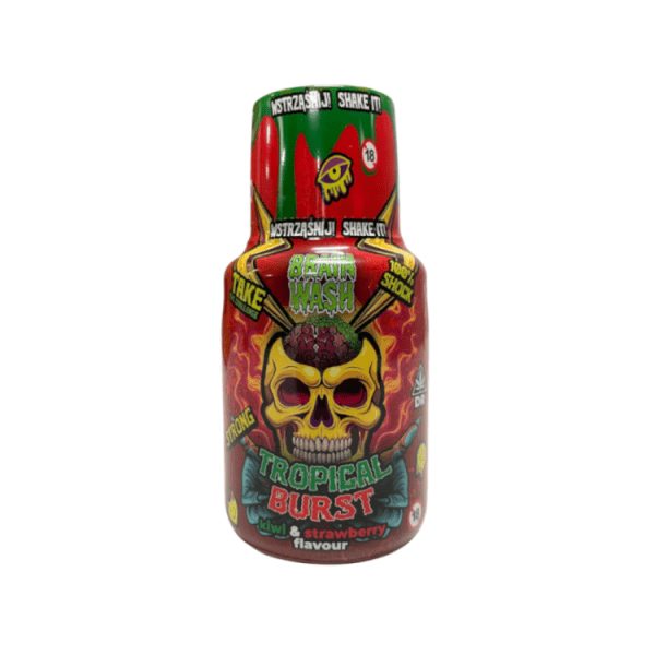 Brain Wash Tropical Burst - Flasche 100 ml Hanfshot mit Kiwi und Erdbeere Brain Wash Tropical Burst - Flasche 100 ml Hanfshot mit Kiwi- und Erdbeergeschmack