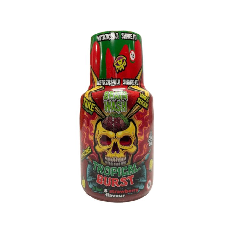 Brain Wash Tropical Burst - Flasche 100 ml Hanfshot mit Kiwi- und Erdbeergeschmack