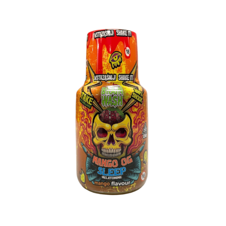 Brain Wash Mango OG Sleep - butelka 100 ml wieczornego shotu konopnego Dr Joint z melatoniną