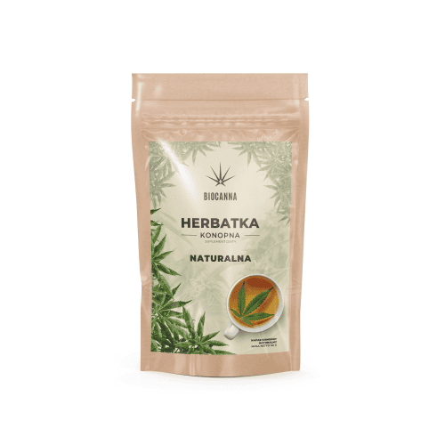 Herbata konopna naturalna 50 g — opakowanie suszonych liści konopi siewnej