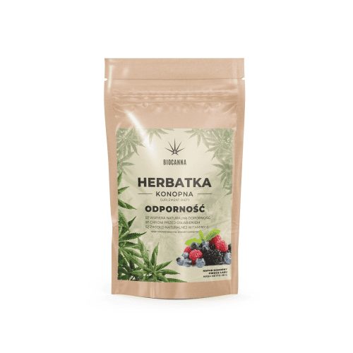 Hanftee Immunität BioCanna 20 g - Starterpackung der Mischung aus Hanfblättern mit Waldfrüchten