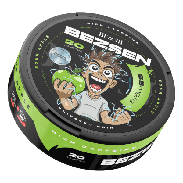 BEZSEN - SOUR APPLE (85MG/G) Woreczki kofeinowe - Woreczki