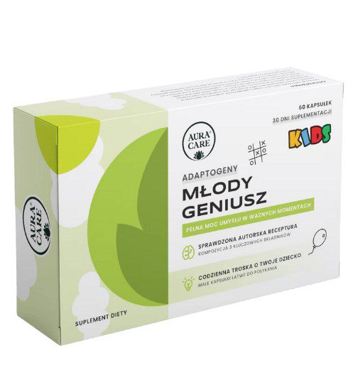 Aura Care Young Genius – eine Packung mit 60 Kapseln für Kinder zur Förderung von Gedächtnis und Konzentration