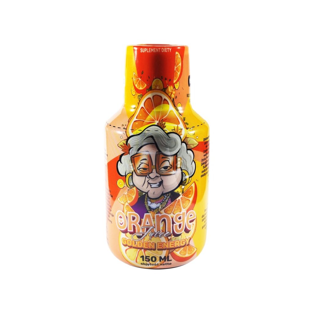 Babcia Marysia Orange Juice Golden Energy - butelka shotu konopnego 150 ml