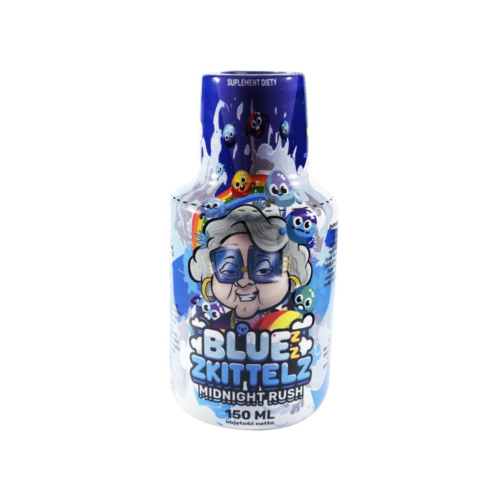Grandma Marysia Blue Zkittelz Midnight Rush - 150 ml hemp shot bottle