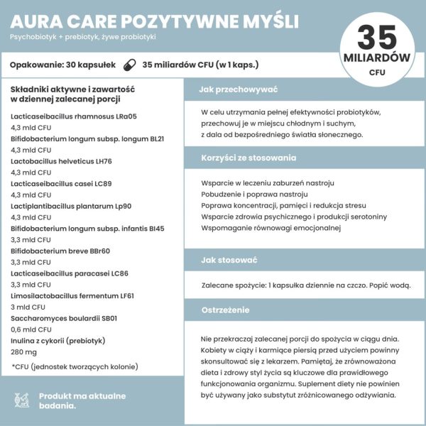 Aura Care Psychobiotic Positive Thoughts 30 caps - Dry