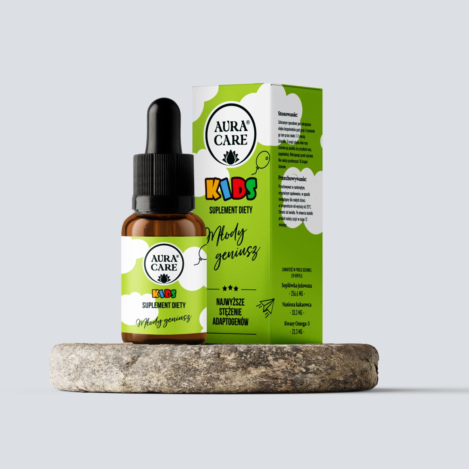 Aura Care Kids Młody Geniusz 15 ml - buteleczka maceratu olejowego z soplówką jeżowatą dla dzieci