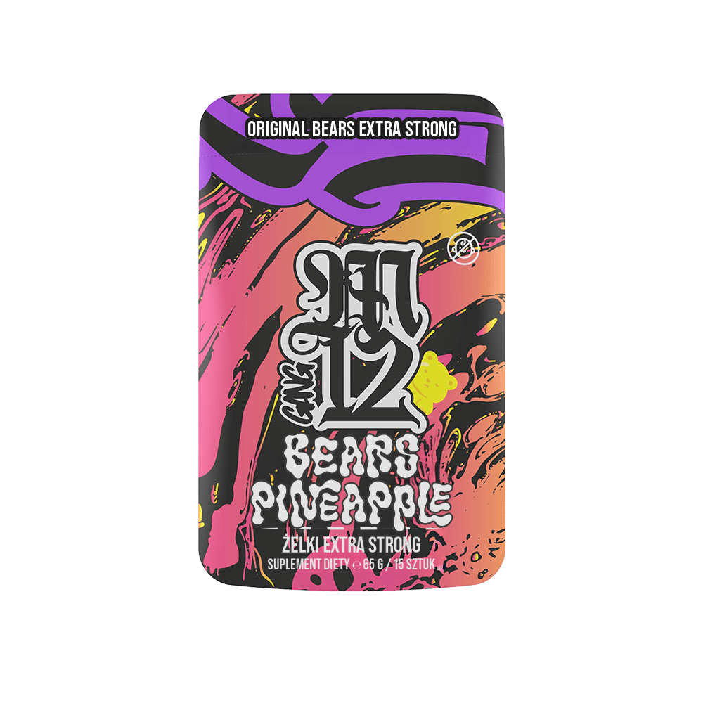 M12 BEARS Pineapple hemp gummies - package of 65 g with pineapple bears