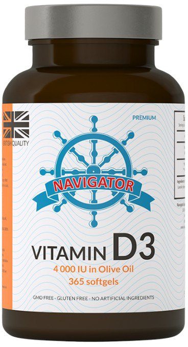Navigator Vitamin D3 4000 IU, 365 kapsułek żelowych, suplement diety dla wsparc Navigator Witamina D3 4000 IU, 365 kapsułek żelowych, roczny zapas