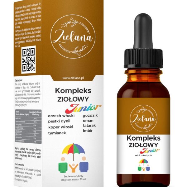 ZIELANA Junior herbal drops for children 50 ml — bottle with a dropper, non-alcoholic herbal complex