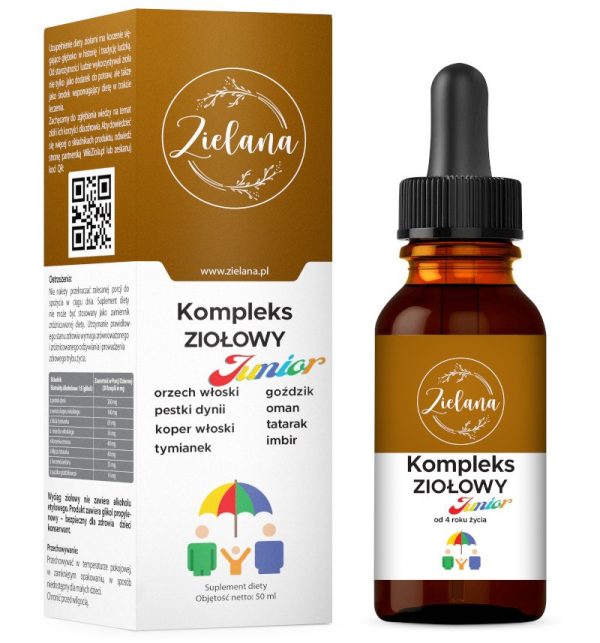 ZIELANA Junior herbal drops for children 50 ml — bottle with a dropper, non-alcoholic herbal complex