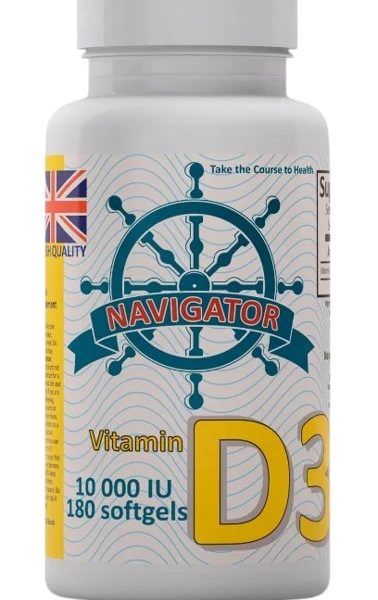 Navigator Vitamin D3 10000 IE – 180 Weichkapseln (Hochdosiertes Nahrungsergänzungsmittel) - Nahrungsergänzungsmittel Navigator Vitamin D3 10000 IE – 180 Kapseln