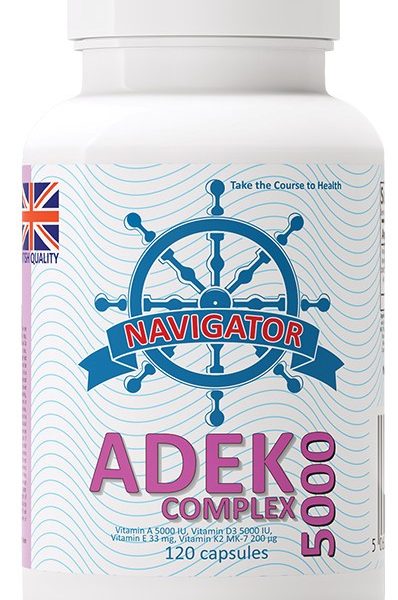 Navigator ADEK 5000 Komplex – Nahrungsergänzungsmittel mit den Vitaminen A, D, E, K, 120 Kapseln - Nahrungsergänzungsmittel Navigator ADEK 5000 Complex – 120 Kapseln, ADEK-Vitamine
