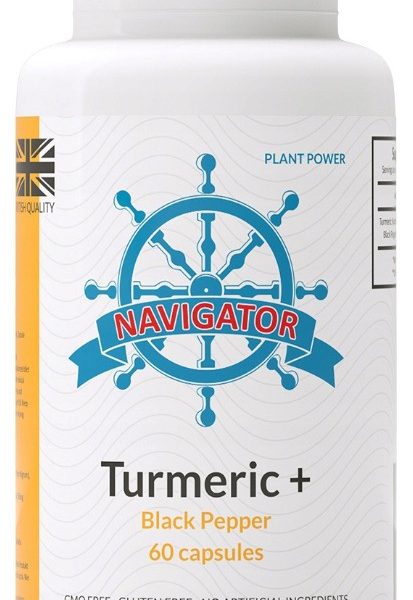 Navigator Kurkuma mit schwarzem Pfeffer 60 Kapseln - Nahrungsergänzungsmittel Navigator Kurkuma mit schwarzem Pfeffer – 60 Kapseln mit Curcumin und Piperin