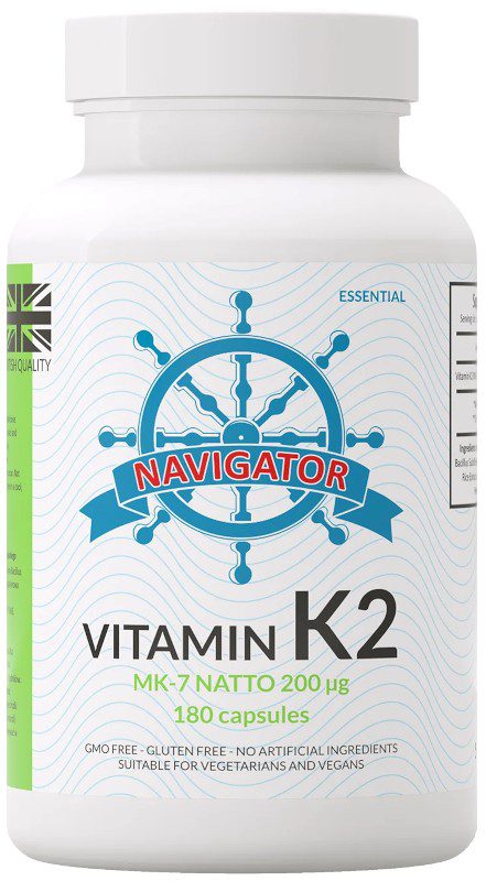 Navigator Witamina K2 MK-7 200 µg | 120 kapsułek wegetariańskich: wspomaganie k Navigator K2 MK-7 200 µg, 120 kapsułek wegetariańskich