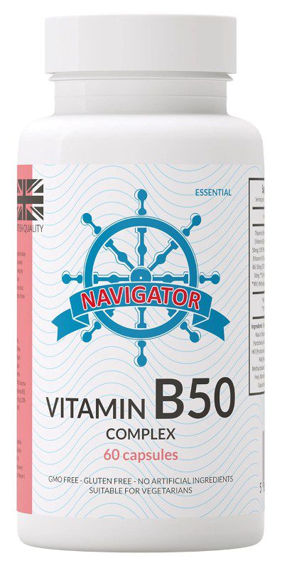 Navigator Witamina B-50 Complex 60 kapsułek: Witaminy z grupy B dla energii i w Navigator B-50 Complex - butelka 60 kapsułek z kompleksem witamin z grupy B