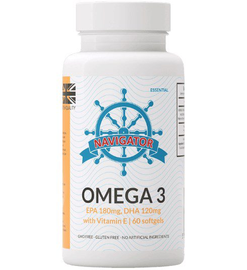 Navigator Omega-3 EPA 180 mg / DHA 120 mg, 60 kapsułek żelowych, suplement diet Navigator Omega-3 EPA 180 / DHA 120 mg, 60 kapsułek żelowych