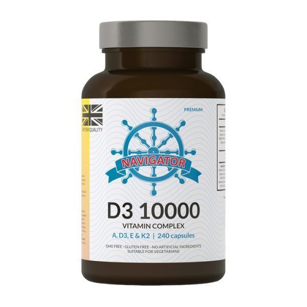 Navigator Vitamin D3 10000 IU, 60 kapsułek, Suplement diety na zimę i cały rok Navigator Witamina D3 10000 IU, 60 kapsułek na zimę