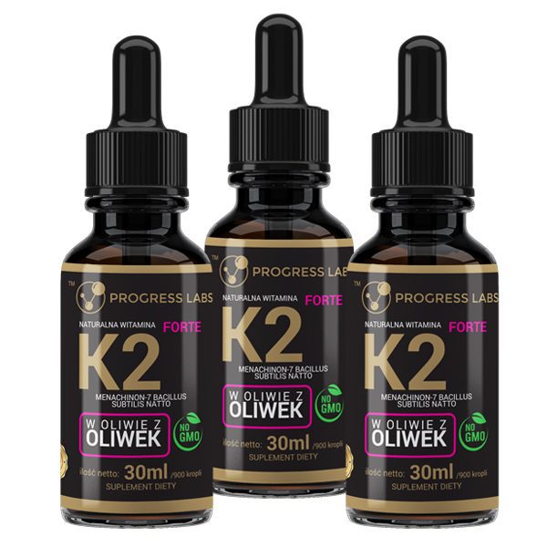 Vitamin K2 MK-7 in olive oil — set of 3 × 30 ml, 2700 drops